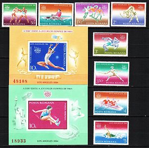 Румыния, 1984, Летняя Олимпиада, 8 марок, 2 блока